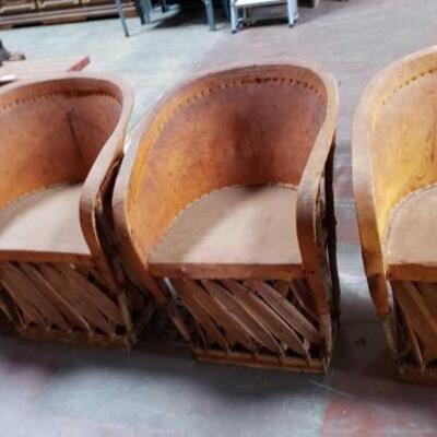 #5100 â€¢ 4 Native American Chairs in Leather and Wood