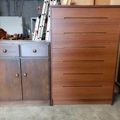 #5290 â€¢ Wooden Dresser And Cabinet