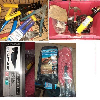 https://www.ebay.com/itm/114642988326	LY8080 boxed lot  tools, car duster, new in box bobster eyewear, wire strippers Local Pickup...