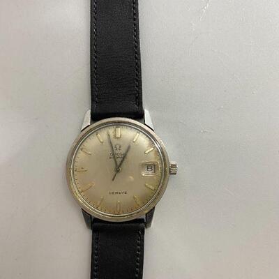 Watch Omega Geneve Black Leather Band 