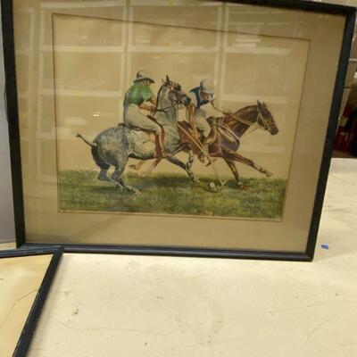 Framed Art Horses Riding Horses