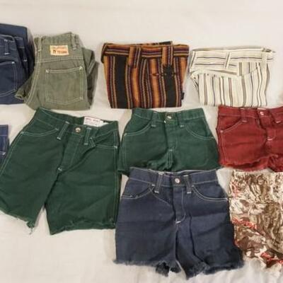 1038	VINTAGE BILLY THE KID CLOTHING LOT, INCLUDES; SIX PAIRS OF SHORTS, MATCHING RED SHIRT & PANTS, PLUS FOUR PAIRS OF PANTS. VARYING...