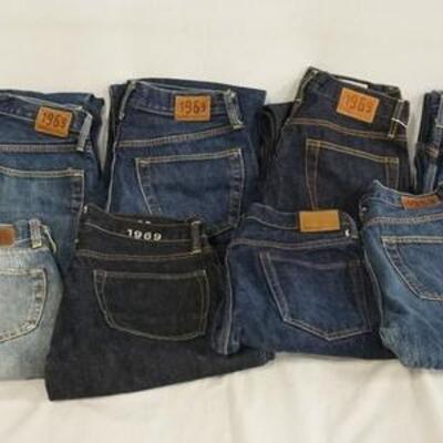 1071	LOT OF 12 PAIRS OF GAP 1969 SELVEDGE JEANS SIZES ARE; 30 X 31, 30 X30, 30 X 34, 34 X 34, 33 X 30, 31 X 32, 34 X 30, THREE PAIRS ARE...