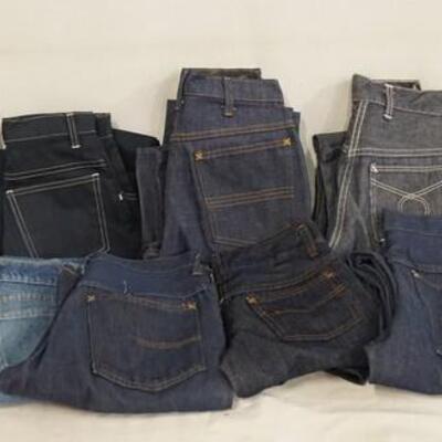 1085	LOT OF SEARS & JC PENNY VINTAGE CLOTHING; SIX PAIRS OF PANTS BY SEARS, ALL APPEAR TO BE YOUTH SIZES, A NEW SHIRT ON CARD SIZE LARGE...