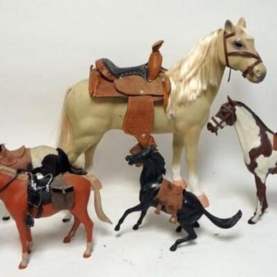 1197	GROUP OF 5 WESTERN TOY HORSES, LARGEST IS 21 IN HIGH	50	100	25	PLEASE PAY ATTENTION FOR DAILY ADDITIONS TO THIS SALE. PARTIAL...