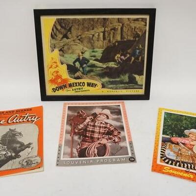 1189	GROUP OF GENE AUTRY ITEMS, POSTER AND SOUVENIR PROGRAMS	50	100	25	PLEASE PAY ATTENTION FOR DAILY ADDITIONS TO THIS SALE. PARTIAL...