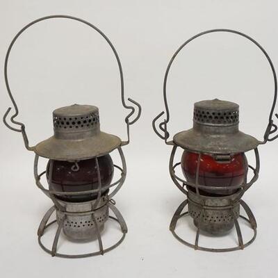 1108	TWO DRESSEL RAILROAD LANTERNS W/ RED GLOBES ONE IS NJC 15 IN TO TOP OF THE HANDLE 	70	150	25	PLEASE PAY ATTENTION FOR DAILY...