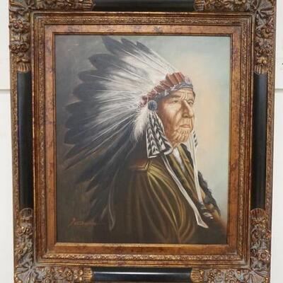 1132	AMERICAN INDIAN CHIEF PAINTING SIGNED S GARCIA, 29 IN X 33 IN	150	300	75	PLEASE PAY ATTENTION FOR DAILY ADDITIONS TO THIS SALE....
