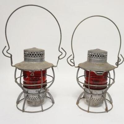 1120	2 NJC DRESSEL RAILROAD LANTERNS W/ RIBBED RED GLOBES  15 IN H 	70	150	25	PLEASE PAY ATTENTION FOR DAILY ADDITIONS TO THIS SALE....