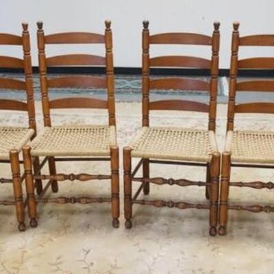 1147	SET OF 6 LADDER BACK WOVEN SEAT CHAIRS	150	300	50	PLEASE PAY ATTENTION FOR DAILY ADDITIONS TO THIS SALE. PARTIAL UPLOADS WILL BE...