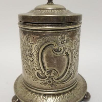 1150	ANTIQUE SILVER PLATE BISCUIT BARREL, 9 IN HIGH	25	50	10	PLEASE PAY ATTENTION FOR DAILY ADDITIONS TO THIS SALE. PARTIAL UPLOADS WILL...