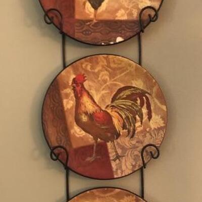 ROOSTER PLATES WITH HANGER- $25