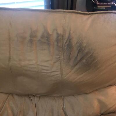 WELL USED LEATHER LIKE ROCKER RECLINER-$15