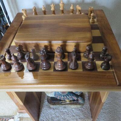 Hardwood Creations by David Levy Chess/Checker Table