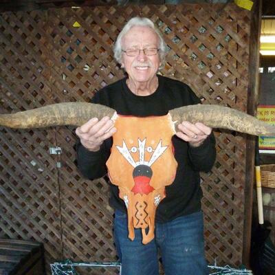 skull with horns 32" widest