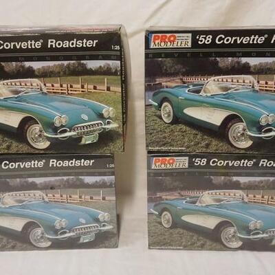 1043	LOT OF 4 PRO MODELER 58 CORVETTE ROADSTER CARS, 2 SEALED, KITS ARE POSSIBLY COMPLETE, NOT GUARANTEED	50	100	10	PLEASE PAY ATTENTION...
