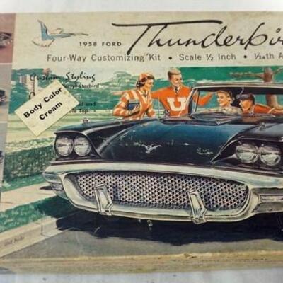 1064	MONOGRAM MODEL KIT 1958 FORD THUNDERBIRD. KITS ARE POSSIBLY COMPLETE, NOT GUARANTEED	50	100	10	PLEASE PAY ATTENTION FOR DAILY...