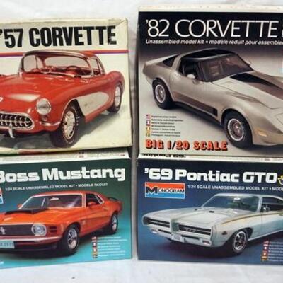1067	LOT OF 4 MONOGRAM MODEL CAR KITS INCLUDING, 69 THE JUDGE GTO. KITS ARE POSSIBLY COMPLETE, NOT GUARANTEED	50	100	10	PLEASE PAY...