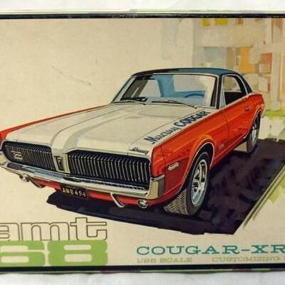1092	AMT MODEL CAR KIT '68 COUGAR XR7. KITS ARE POSSIBLY COMPLETE, NOT GUARANTEED	50	100	10	PLEASE PAY ATTENTION FOR DAILY ADDITIONS TO...