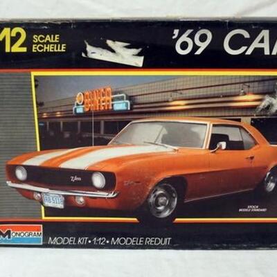 1075	MONOGRAM HUGE 1:12 SCAL 69 CAMARO MODEL CAR KIT. KITS ARE POSSIBLY COMPLETE, NOT GUARANTEED	50	100	10	PLEASE PAY ATTENTION FOR DAILY...