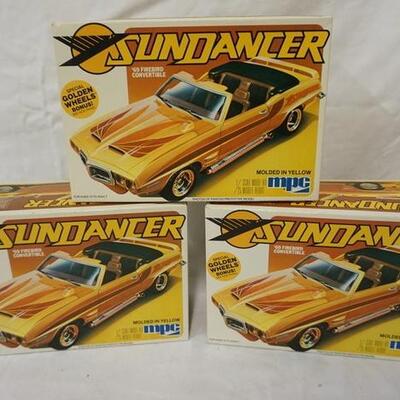 1054	MPC LOT OF 3 MODELS, 1-0822 SUNDANCER 69 FIREBIRD CONVERTIBLE, KITS ARE POSSIBLY COMPLETE, NOT GUARANTEED	50	100	10	PLEASE PAY...