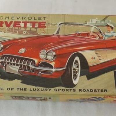 1047	REVELL MODEL CAR KIT, 1959 CHEVORLET CORVETTE, H-1232:129, KITS ARE POSSIBLY COMPLETE, NOT GUARANTEED	50	100	10	PLEASE PAY ATTENTION...