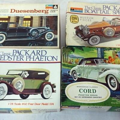 1063	LOT OF 4 MONOGRAM CAR KITS INCLUDING CLASSICS. KITS ARE POSSIBLY COMPLETE, NOT GUARANTEED	50	100	10	PLEASE PAY ATTENTION FOR DAILY...