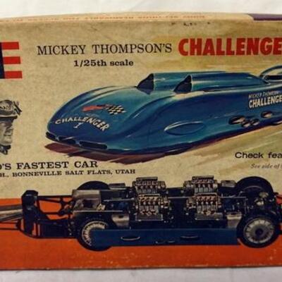 1089	REVELL MODEL CAR KIT MICKEY THOMPSONS CHALLENGER I. KITS ARE POSSIBLY COMPLETE, NOT GUARANTEED	50	100	10	PLEASE PAY ATTENTION FOR...