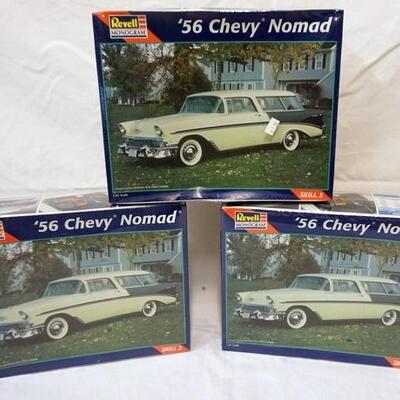 1010	LOT OF 3 REVELL MONOGRAM SEALED MODEL CAR KITS, SEALED 56 CHEVY NOMAD	50	100	10	PLEASE PAY ATTENTION FOR DAILY ADDITIONS TO THIS...