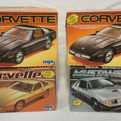 1045	LOT OF 4 MPC CAR MODEL KITS, MUSTANG, CORVETTE, KITS ARE POSSIBLY COMPLETE, NOT GUARANTEED	50	100	10	PLEASE PAY ATTENTION FOR DAILY...
