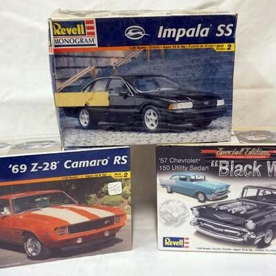 1014	LOT OF 3 REVELL MONOGRAM MODEL CAR KITS, SEALED. CAMARO, IMPALA SS AND LIMITED ED *BLACK WIDOW*	50	100	10	PLEASE PAY ATTENTION FOR...