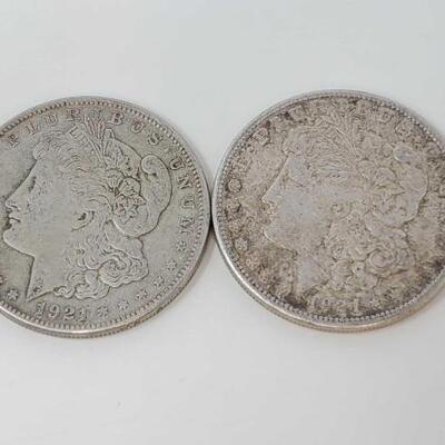 #2582 â€¢ 2 1921 Morgan Silver Dollars