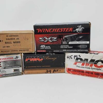 #1352 â€¢ 111 Rounds Of .45 Auto, 13 Rounds Of .45 Colt, 39 Rounds Of 40 S&W