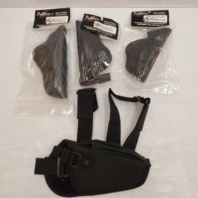 #1808 â€¢ 3 New in Package Python Holster Company Holsters and a Thigh Holster