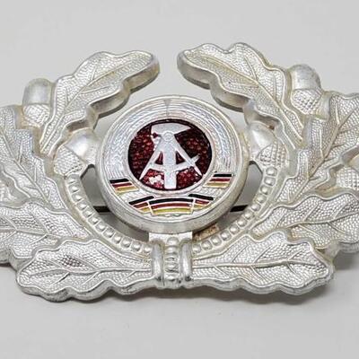 #1552 â€¢ East German DDR Army Visor Hat Insignia Badge