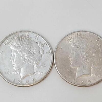 #2626 â€¢ 2 1925 Silver Peace Dollars