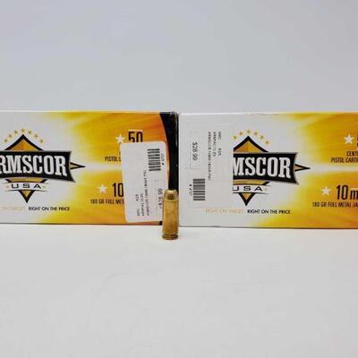1206: 100 Rounds Of Armscor 10mm- 180 Grain Full Metal Jacket