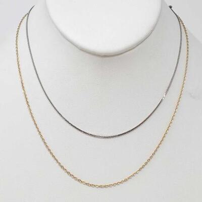 #2046 â€¢ 2 14k Gold Chains And Pendant, 3.7g