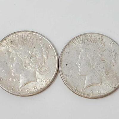 #2614 â€¢ 2 1923 Silver Peace Dollars