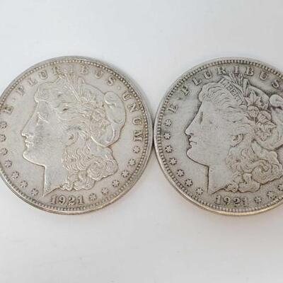 #2598 â€¢ 2 1921 Morgan Silver Dollars
