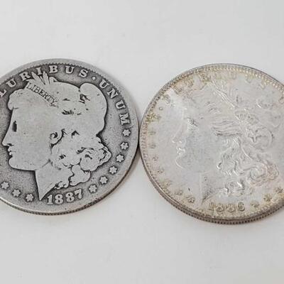 #2554 â€¢ 1886 and 1887 Morgan Silver Dollars