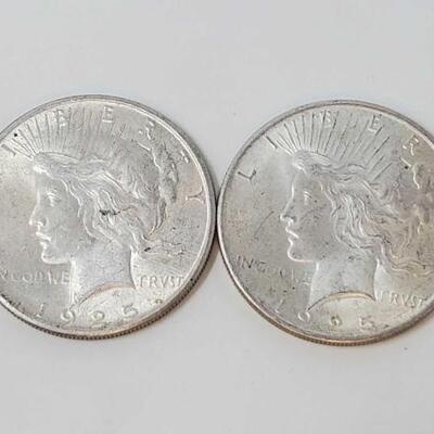 #2622 â€¢ 2 1923 Silver Peace Dollars