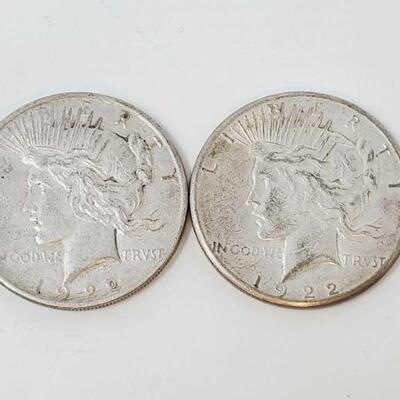 #2628 â€¢ 2 1925 Silver Peace Dollars