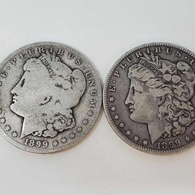 #2564 â€¢ 2 1899 Morgan Silver Dollars