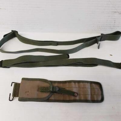 #8316 â€¢ U.S. Military M1 Cleaning Rod Case, Rifle Sling, And Belt