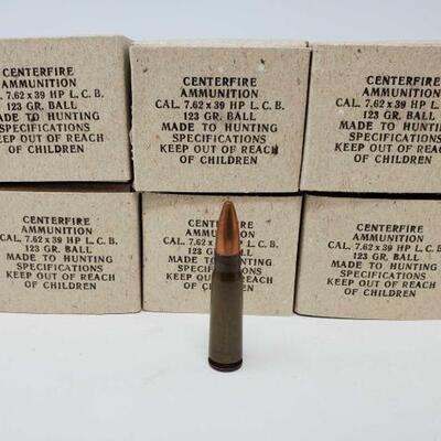 #1324 â€¢ 120 Rounds Of Centerfire Ammunition CAL. 7.62Ã—39- 123 Gr.
