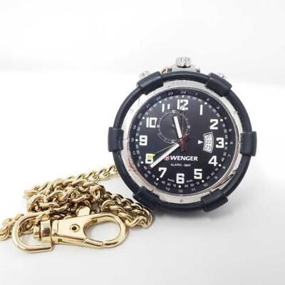 #2152 â€¢ Swiss Wenger Alarm GMT Pocket Watch