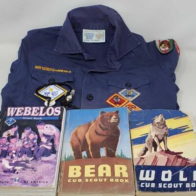 #1762 â€¢ Boy Scout Youth Shirt, 2 Cub Scout Books, Boy Scout Book
