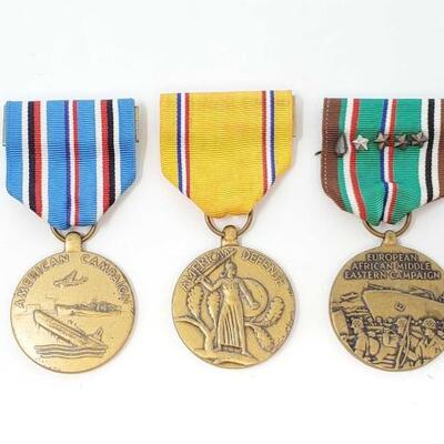 #1600 â€¢ American Campaign Medal, American Defense Medal, European African Middle Eastern Campaign Medal