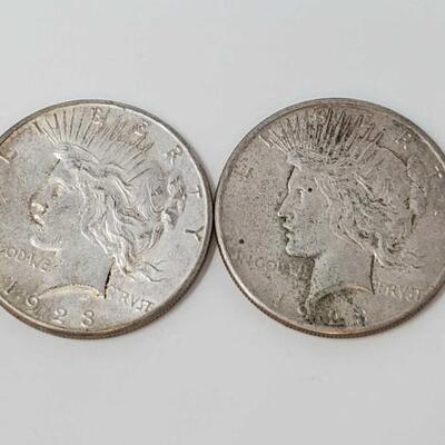 #2638 â€¢ 2 1923 Silver Peace Dollars
